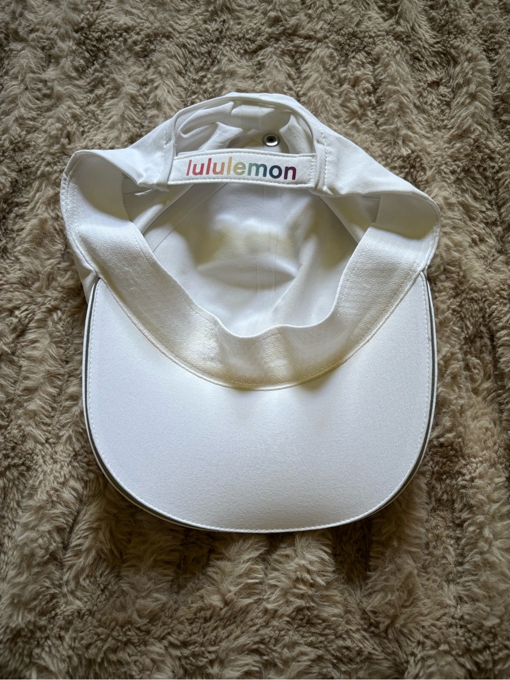 lululemon athletica Kids White Visor with Rainbow Logo